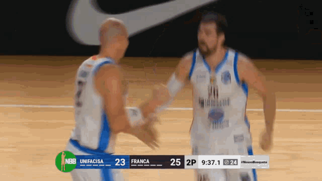 a basketball game between unfacisa and franca