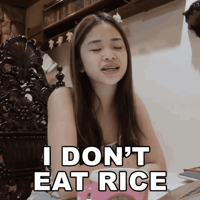 I Dont Eat Rice Sophia Zionne GIF - I Dont Eat Rice Sophia Zionne Diet Ako GIFs
