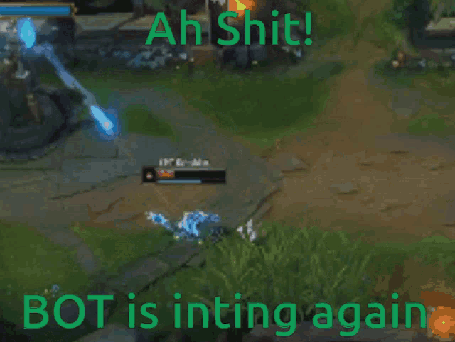 a screenshot of a video game with the words bot is inting again