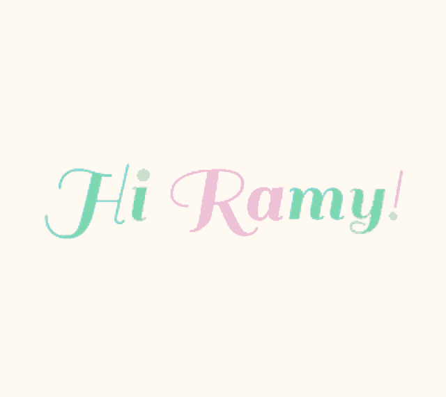 a white background with the words hi ramy