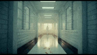 a hallway with the number 15 on the corner