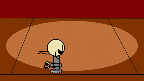 a cartoon drawing of a robot with a light bulb on its back