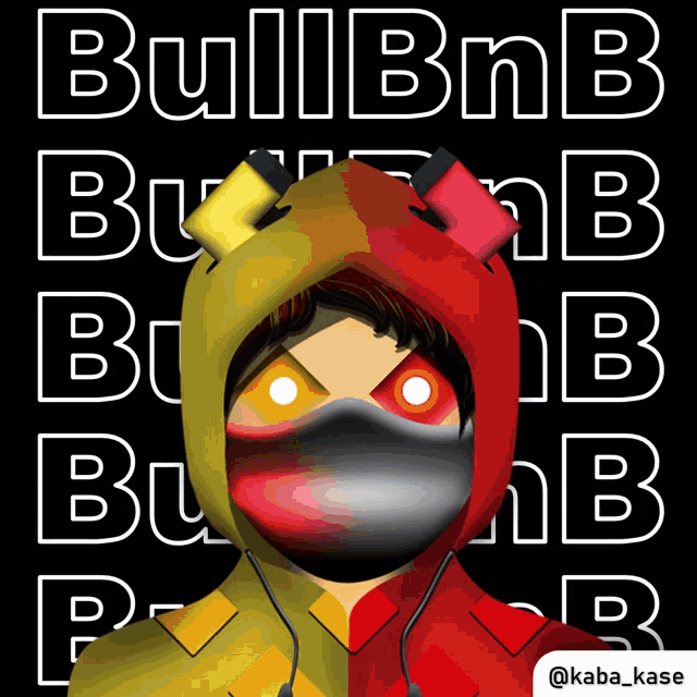 a drawing of a person with a mask and the words bullbnb behind him