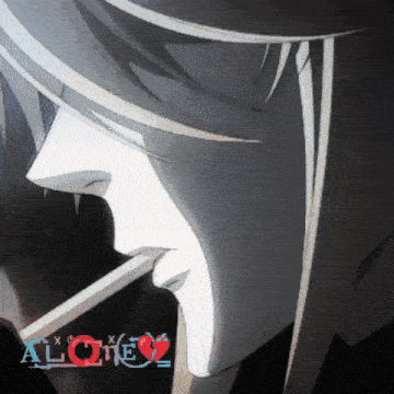 a close up of a person 's face with the words " alone " on the bottom