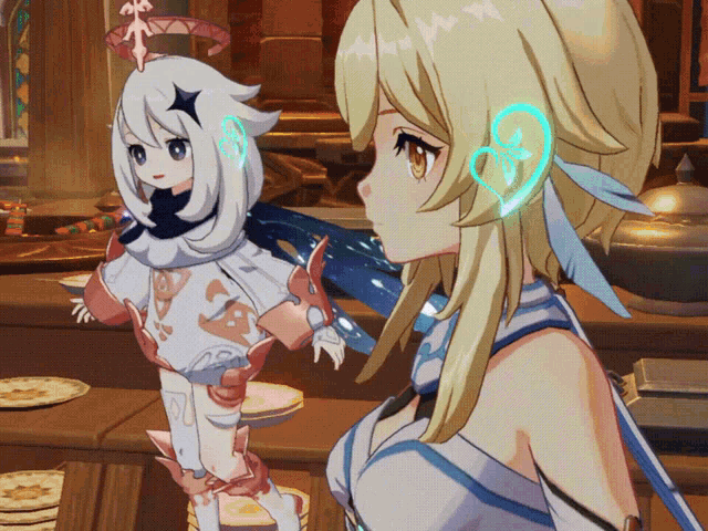 a girl with a blue heart on her ear