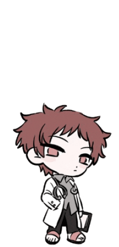 a chibi drawing of a doctor with a stethoscope