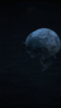 a drawing of a skull with green eyes and the number 3 below it