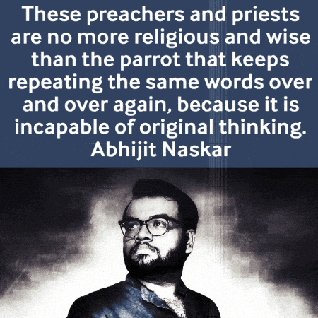 a quote by abhijit naskar is displayed with a picture of a man