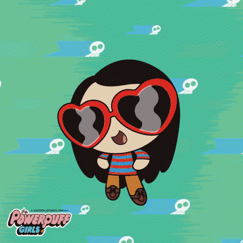 a cartoon character from the powerpuff girls wearing sunglasses