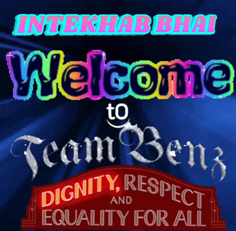 a sign that says " welcome to team benz " on it