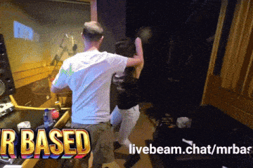 a man and a woman are dancing in a room with the words " r based " above them