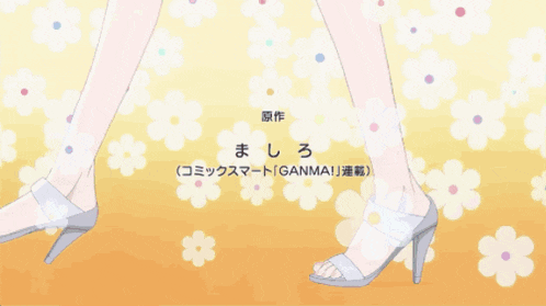 a girl with a teddy bear on her shoulder stands in front of a yellow background with flowers