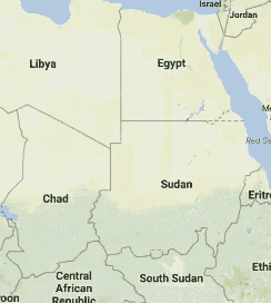 a map of the middle east showing libya egypt sudan and chad