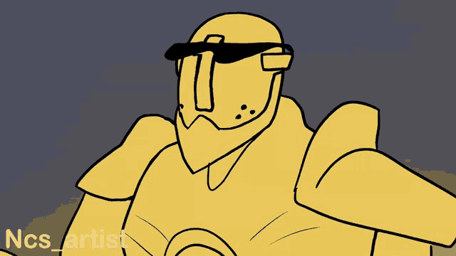 a cartoon of a man wearing sunglasses with the words nes artist below