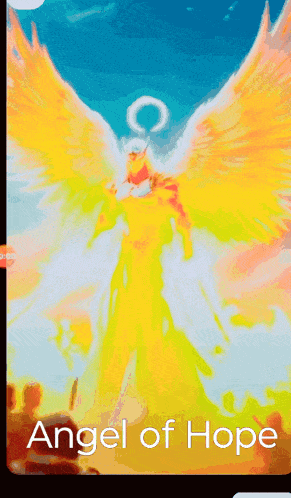 a painting of an angel with the words angel of hope underneath it