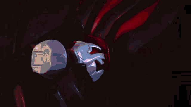 a person is holding a flashlight in a dark room with red smoke coming out of it