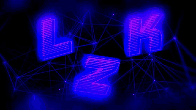 the letters l k and n are glowing in the dark