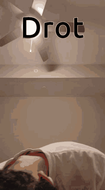 a picture of a ceiling fan with the word drot written on it