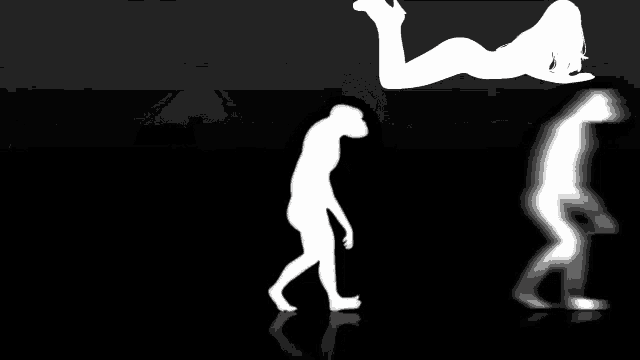 a silhouette of a woman laying on her back with her legs crossed