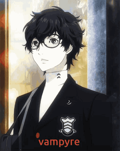 a picture of a boy with the word vampire on the bottom right