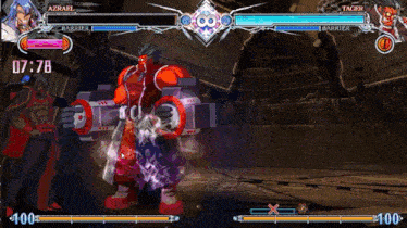 a video game is being played between azrael and barrier
