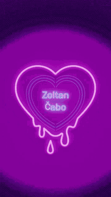 a neon sign that says zoltan cabo on it