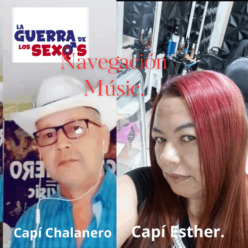 a man in a cowboy hat and a woman with red hair are featured on a poster for la guerra de los sexos