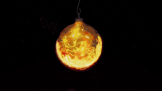 a painting of a huge explosion with a black background