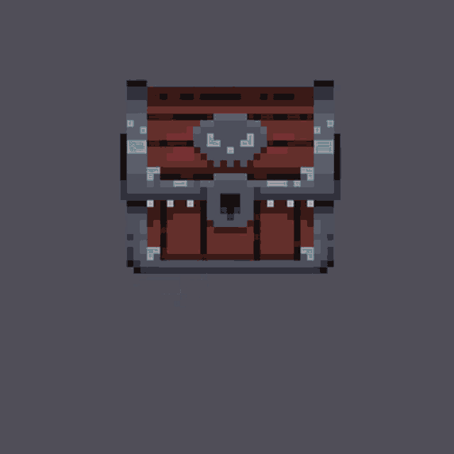 a pixel art of a skeleton in a box