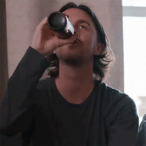 Drinking Cold Moon GIF - Drinking Cold Moon Simpleton Song GIFs