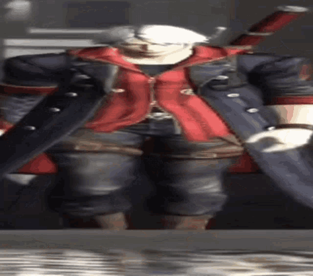 a devil may cry character is standing in front of a body of water