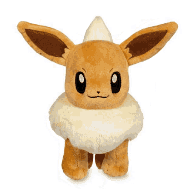 a stuffed animal with a long tail is standing on a white surface