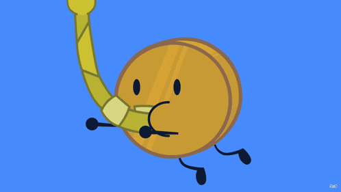 a cartoon character with the words chokes coughs written below it