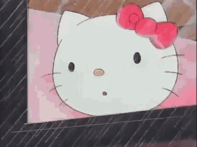 Rainy Day Hello Kitty GIF - Rainy Day Hello Kitty Peek GIFs