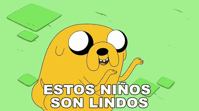 a cartoon character says " estos niños son lindos "