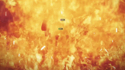 a close up of a fire with a green sticker that says ' ncr '