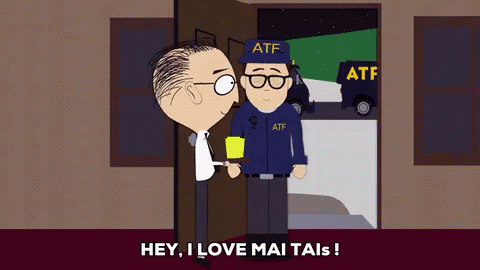 South Park I Love Maitais GIF - I Love Mai Tais Atf Officer Comedy Central GIFs