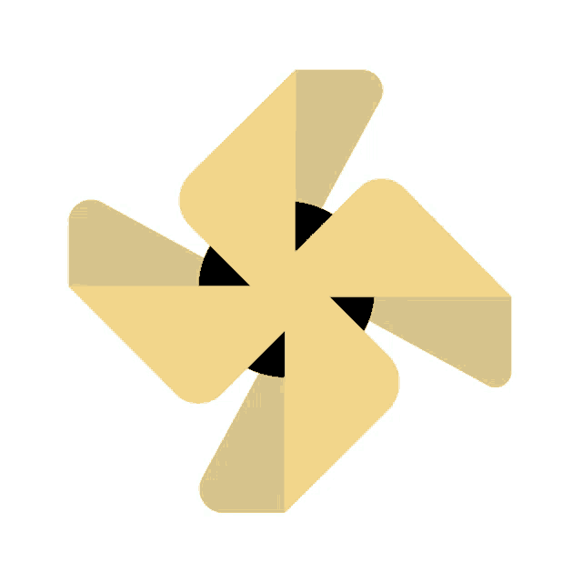 an illustration of a windmill with a black center