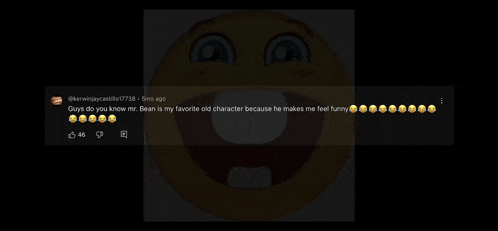 a screenshot of a smiley face with a funny caption
