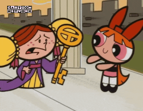 a cartoon of a woman holding a key with cartoon network written on the bottom
