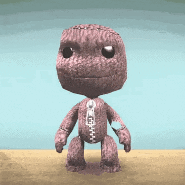 a stuffed animal with a zipper on the chest
