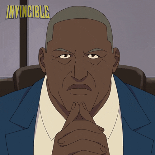 a cartoon of a man with invincible written on the top