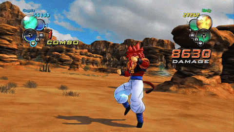 a screenshot of a video game with combo and damage displayed on the screen