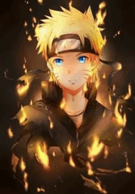 naruto is a very popular anime character with blue eyes and a headband on his head .