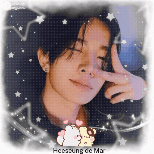a picture of a person with the name heeseung de mar