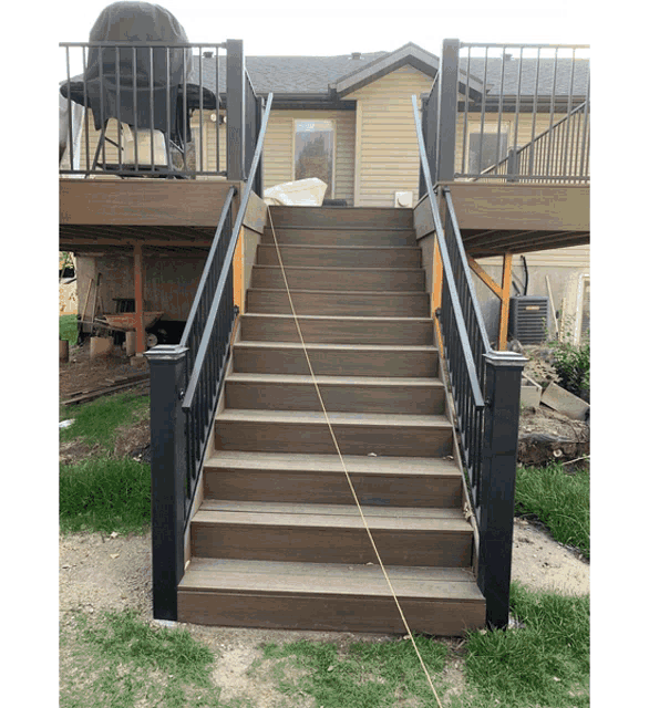 a set of stairs leading up to a house