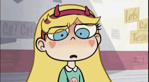star butterfly from star vs the forces of evil is looking sad