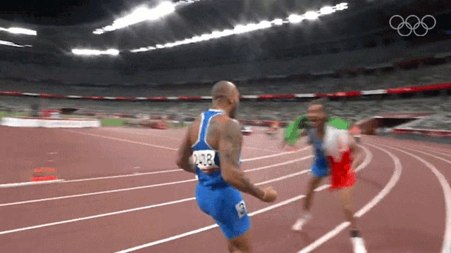 Hugging Lamont Marcell Jacobs GIF - Hugging Lamont Marcell Jacobs Nbc Olympics GIFs