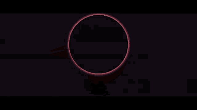 a red circle with a black circle in the middle is surrounded by red lines