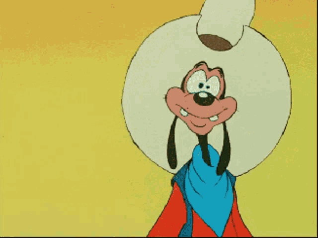 a cartoon of goofy pointing a gun with the words delete this above him